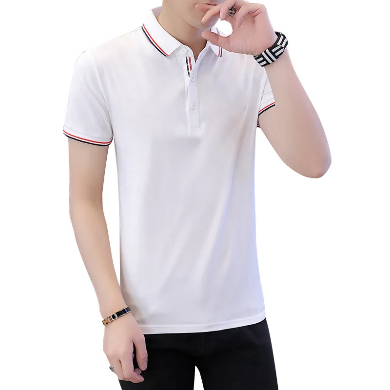 

Short sleeve polo shirt male lapel pure color leisure short sleeve T-shirt