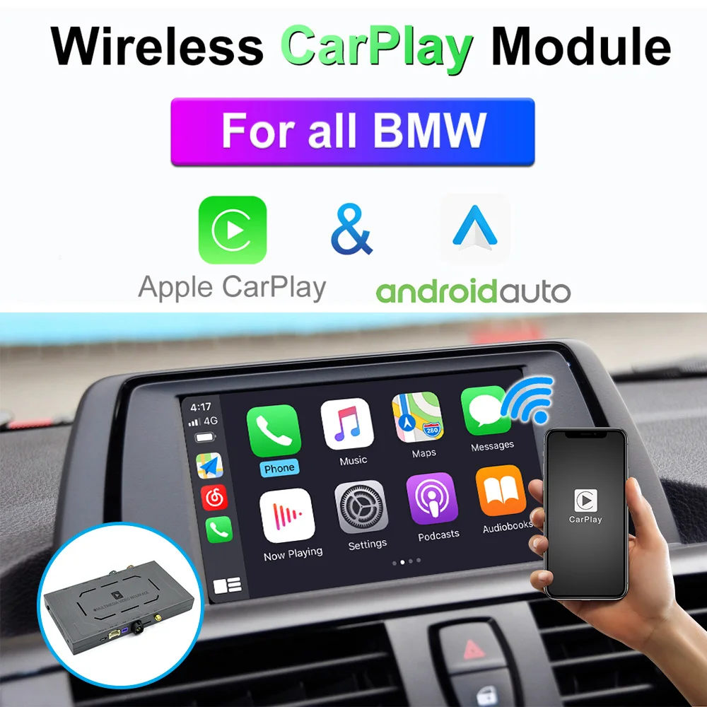 

Wireless Apple Carplay For BMW 1 2 3 4 5 6 7 Series X1 X3 X4 X5 EVO NBT CCC CIC 2003-2018 Android Auto Module Video Interface