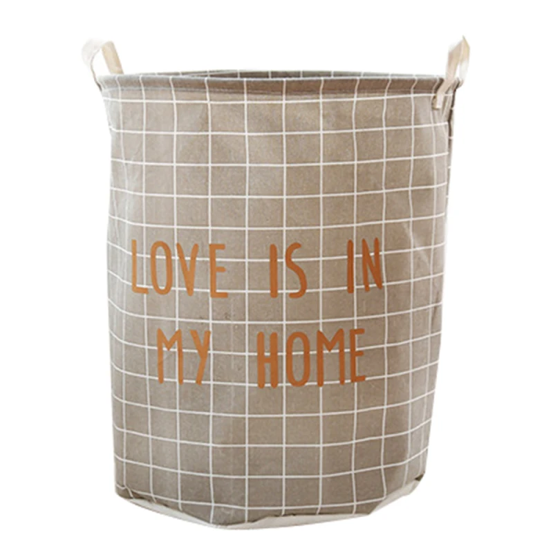 Large gray plaid Горячая новинка большая корзина для белья, сумка для одежды, корзина, контейнер для домашней одежды, бочонок, сумки для детских игрушек, корзина для белья, органайзер для хранения - Цвет: Large gray plaid