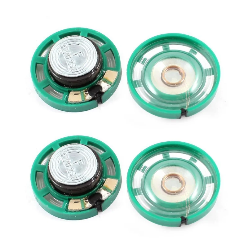 0.25 W 32 Ohm Plastic 4 Magnetic Speaker with 27 mm Diameter Green + Silver