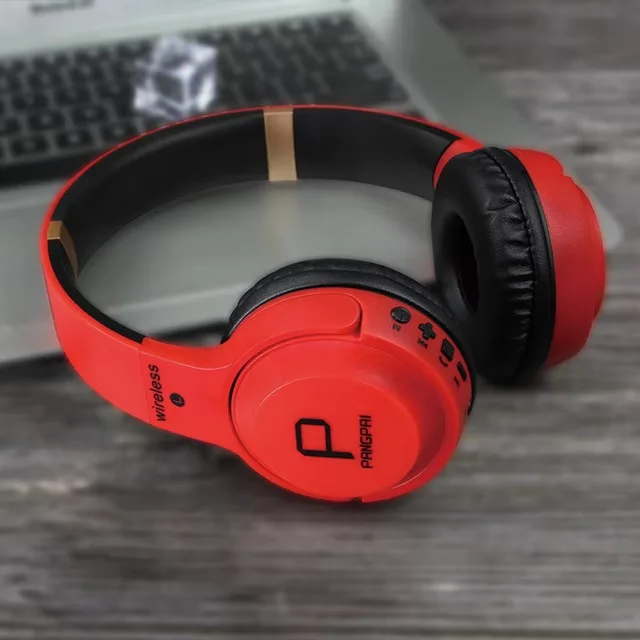 Красный Беспроводная bluetooth-гарнитура Mp3 сабвуфер Выдвижная складная игровая гарнитура Поддержка TF карты, режим AUX, вызов. Функция fm-радио - Цвет: Красный