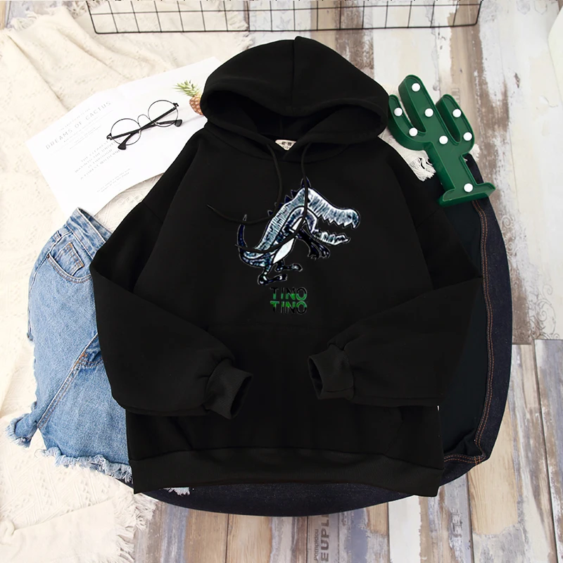 Женская толстовка с капюшоном Shellsuning розовая длинными рукавами и рисунком