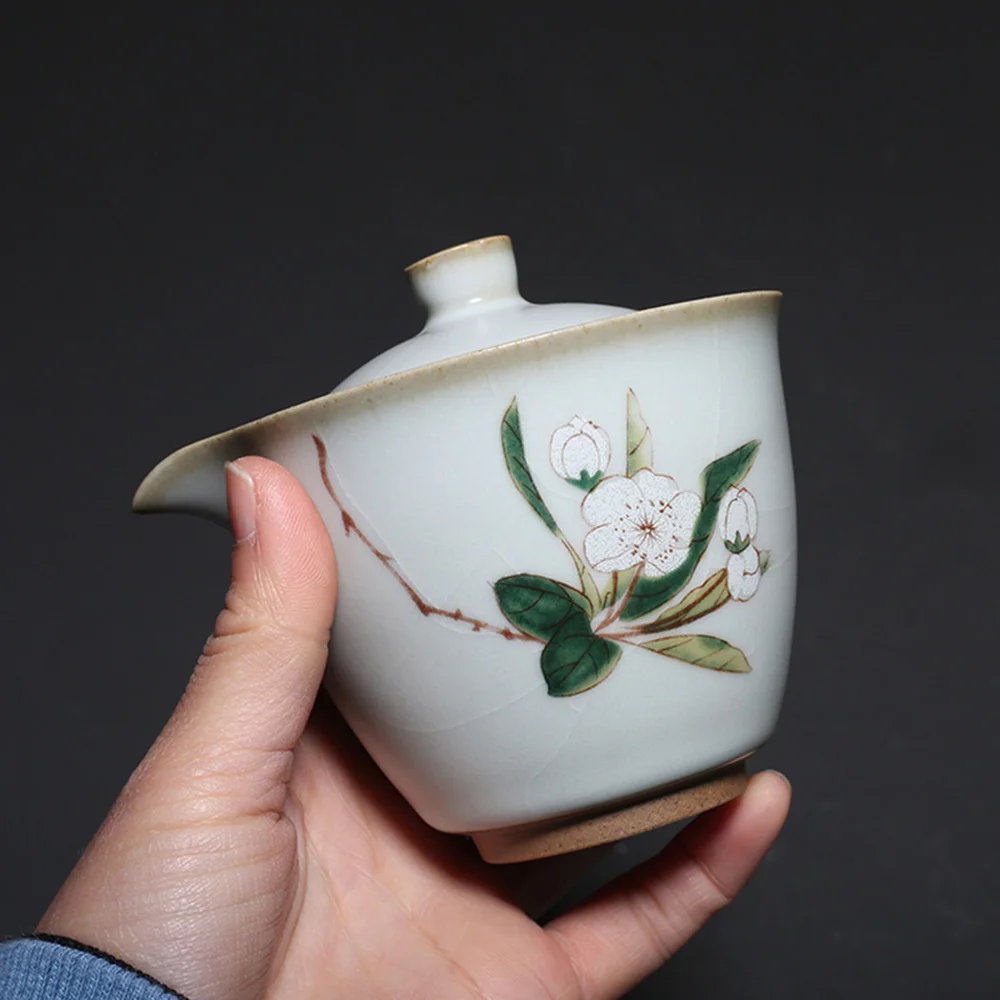 

150 мл винтажный ру печной фарфор Gaiwan керамика китайский чайный набор кунг-фу чайный горшок чайная чашка аксессуары для чайной церемонии чай...