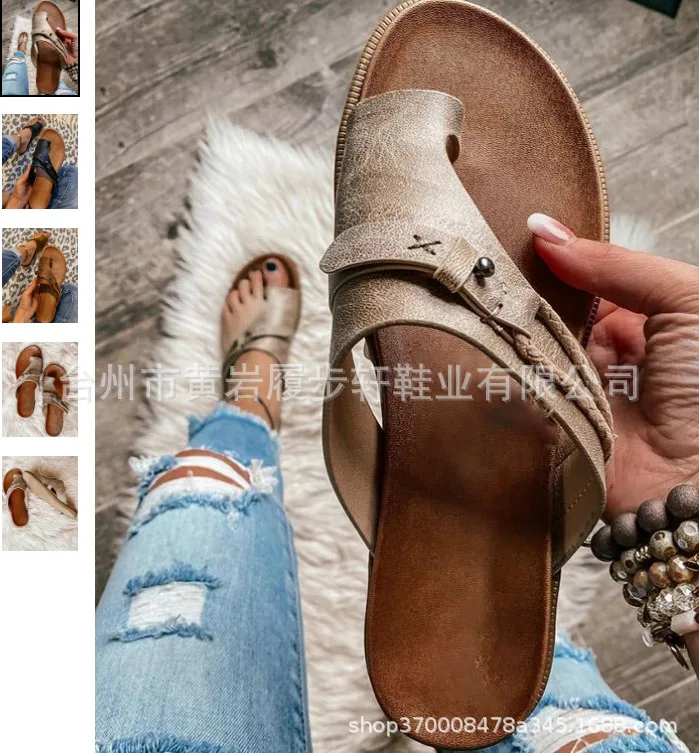 

Женские повседневные шлепанцы PROWOW, сандалии на низком каблуке, модная летняя обувь, большие размеры