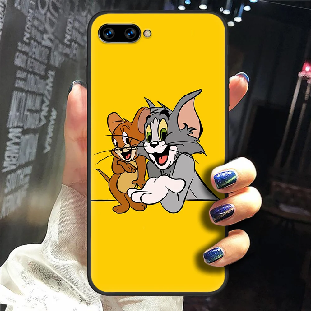 

Cute Cartoon Tom Cat Jerry Phone Case Cover Hull For HUAWEI Honor 6A 7A 7C 8 8A 8S 8x 9 9x 10 10i 20 Lite Pro black Coque Pretty
