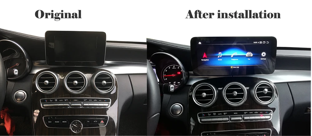 10,2" Автомобильный Android мультимедийный navi дисплей для Mercedes Benz C Class W205- командная система обновление экран Head Up Monito