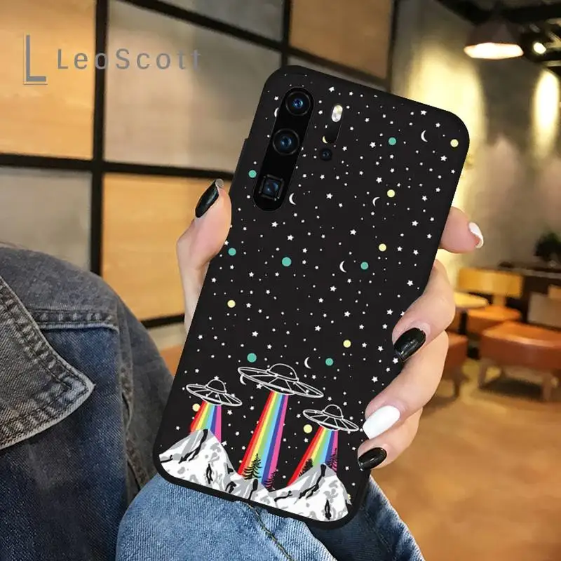 

Aesthetics Cute Cartoon alien space Phone Case For Huawei honor Mate P 9 10 20 30 40 Pro 10i 7 8 a x Lite nova 5t