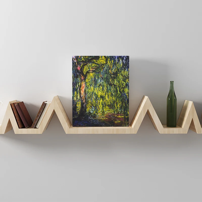 

Claude Monet Weeping Willows Impressionistic Style Canvas Print Painting Art Large Size Wall Pictures for Living Room Home Decor