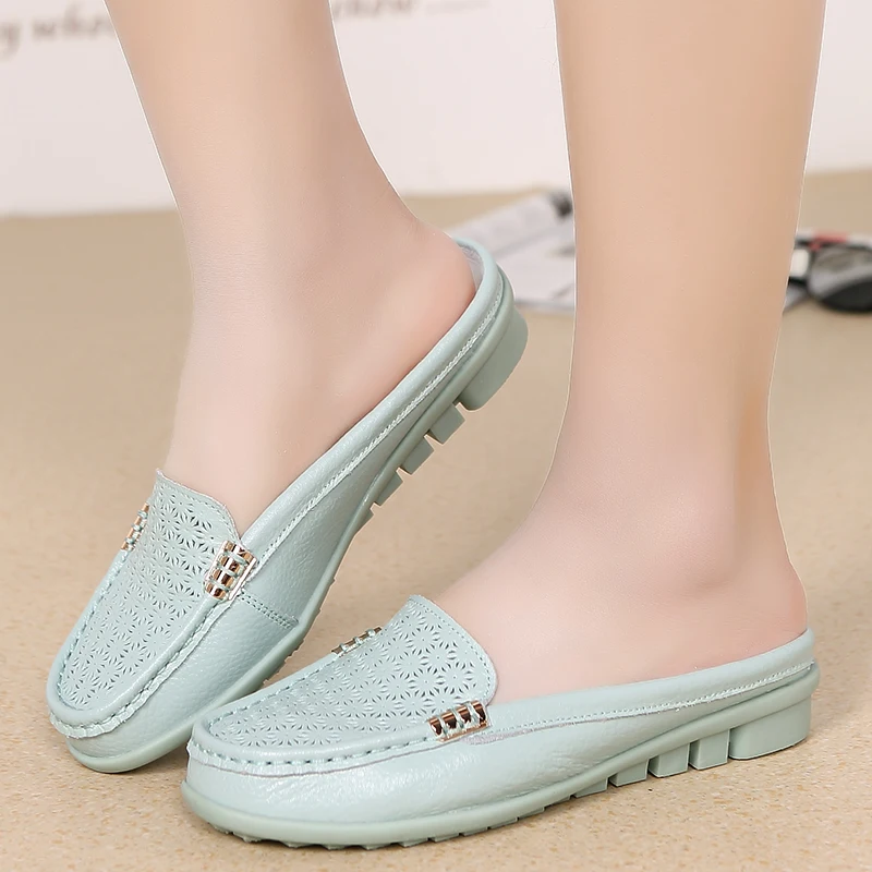 

Large Size Hollow Breathable Slippers Baotou Slippers Indoor And Outdoor Sandals Non-Slip Flat Shoes 2022 Spring And Summer New