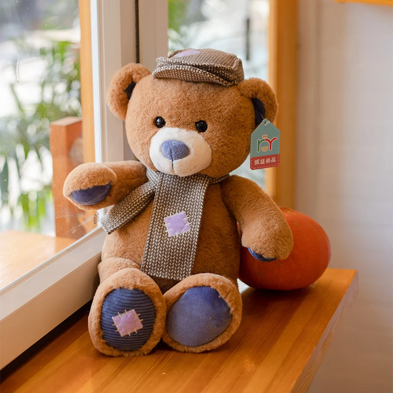 

35/45/55cm Brown Teddy Bear with Scarf Hat Plush Toy Stuffed Soft Doll for Child Girlfriends Lover Birthday Valentine's Gifts