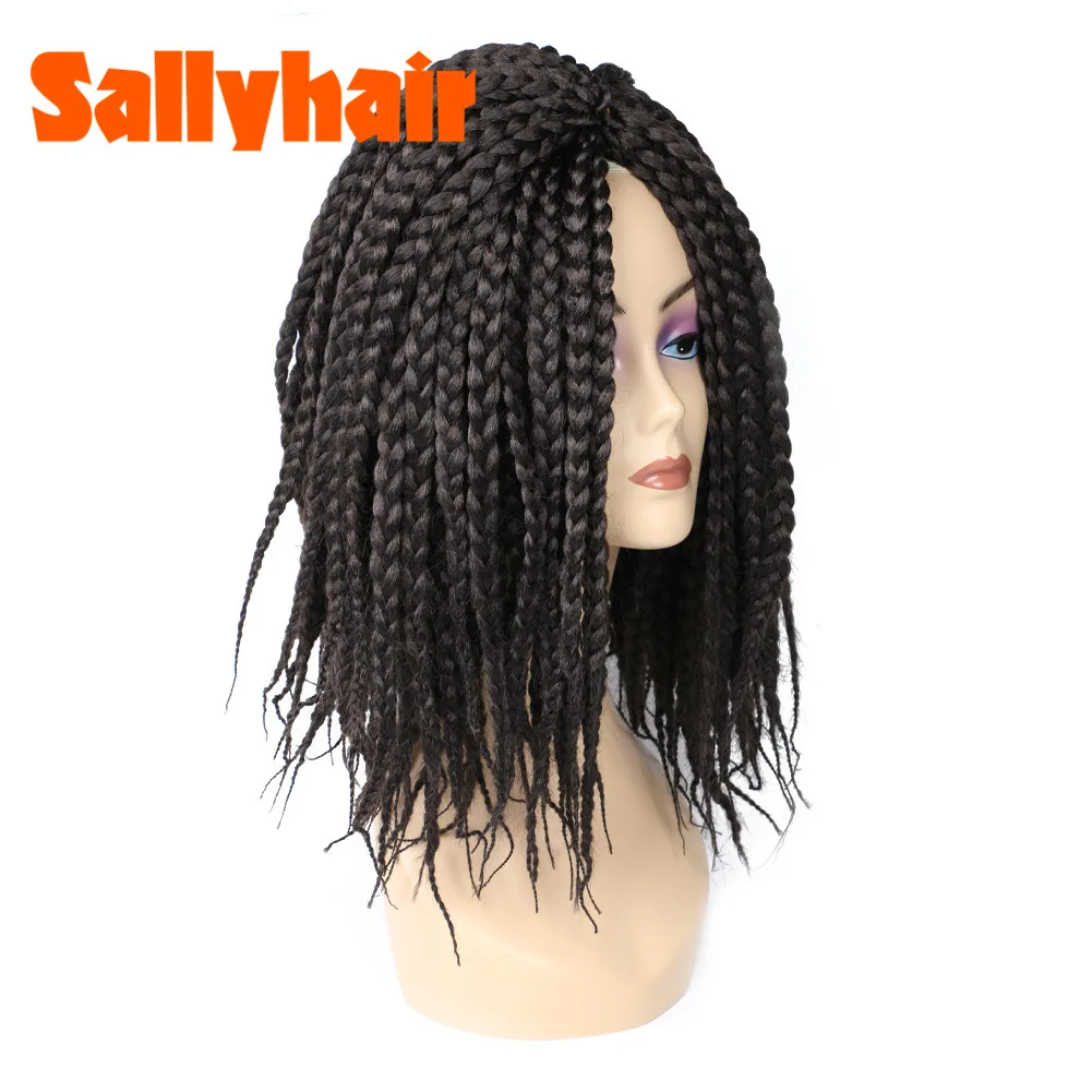 Sallyhair короткие косички вязанные крючком волосы синтетические для наращивания 14