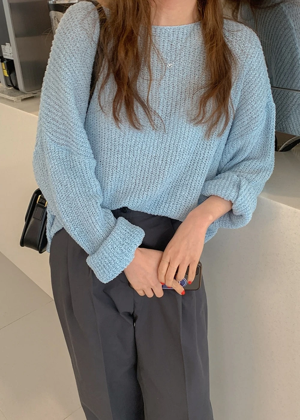 

Hollow Loose Thin Soft Warm Knitted Sweater Top Women's 2021 Autumn and Winter Korean-Style Long-Sleeved Sweater