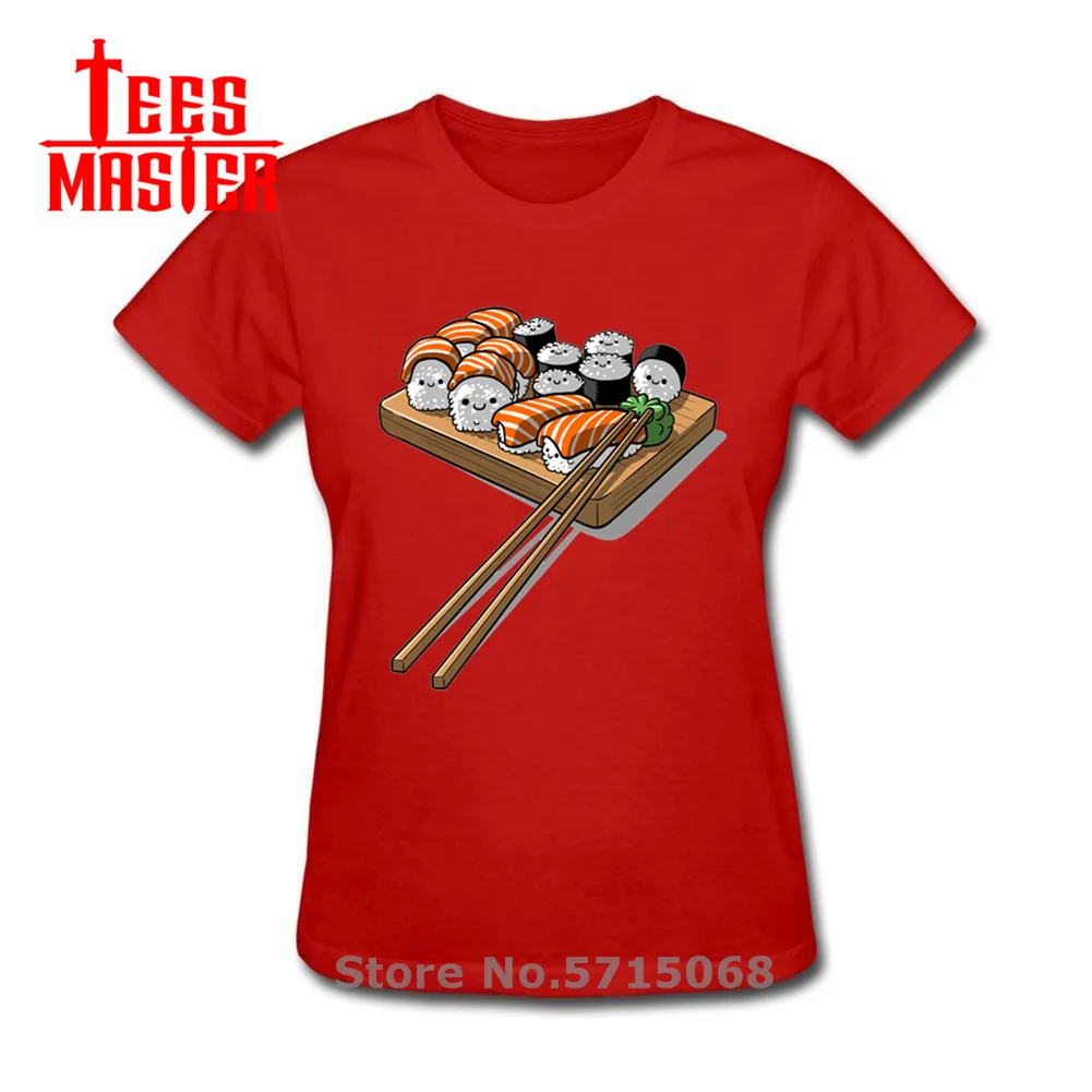Васаби Одежда Забавный суши семьи хлопчатобумажная футболка с рисунком Лето