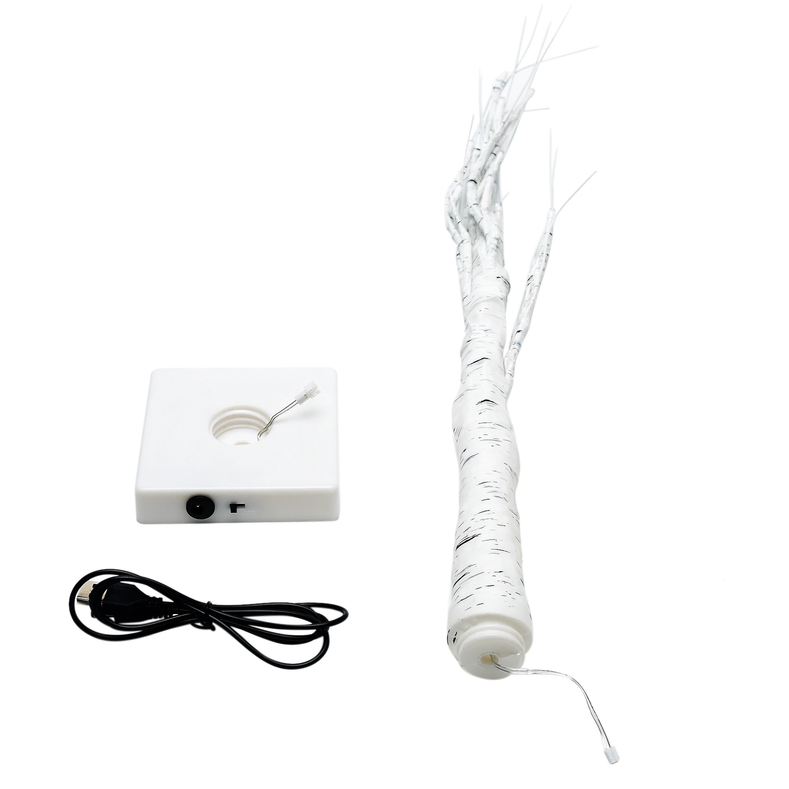 

24LED Festival Simulation Birch Holiday PVC Office Home Party Warm White Bedroom Indoor USB Rechargeable Tree Lights Tabletop