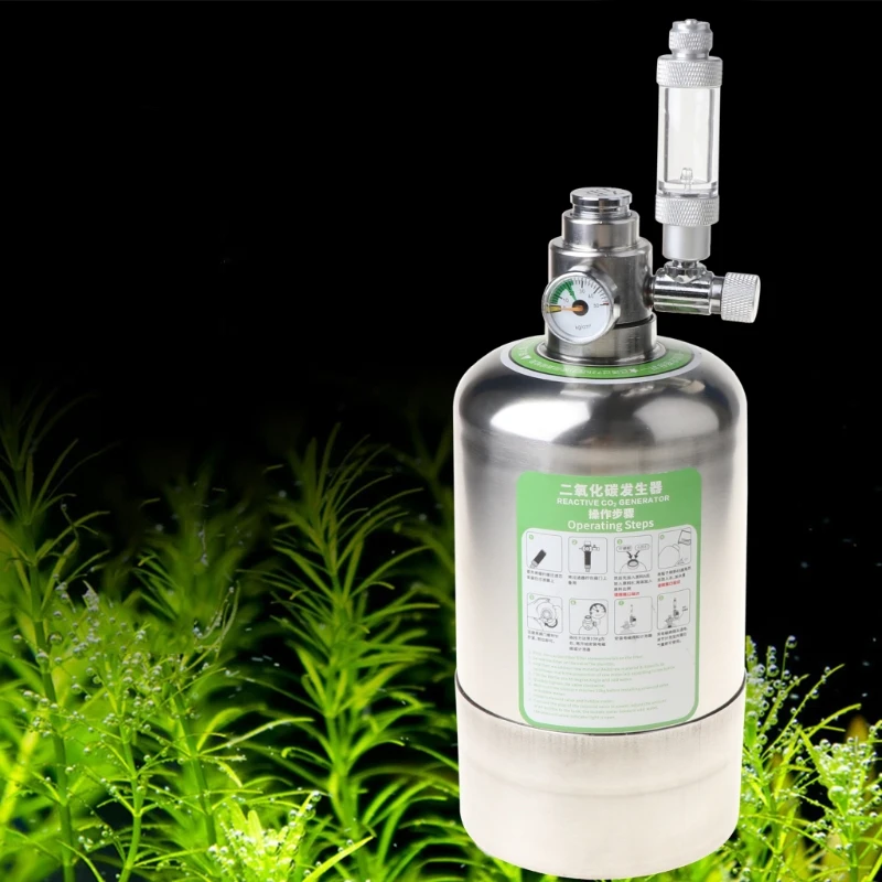 

Aquarium DIY CO2 Generator System Stainless Steel Bottle Tools Pressure Gauge Dropshipping