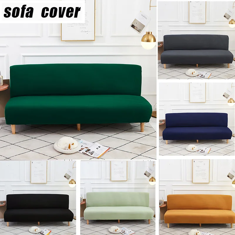 

Elastic Solid Color Sofa Bed Cover All-inclusive Retractable Sofa Covers Fabric Sofa Cushion Living Room Non-slip Sofa Cover