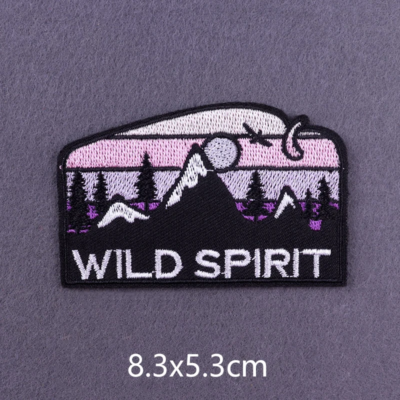 Нашивка с вышивкой термоклейкие нашивки для одежды наклейка значок горного