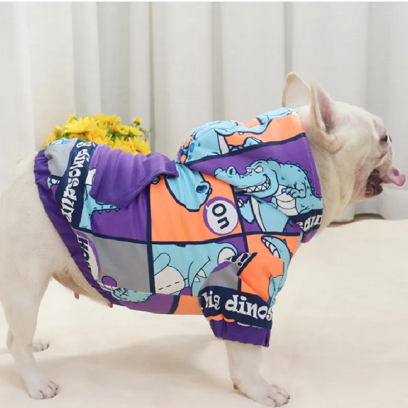 

French Bulldog Clothes Super Warm Dog Coat Cartoon Hoodie Winter Pet Clothing Garment Poodle Schnauzer Pug Apparel Dropshipping