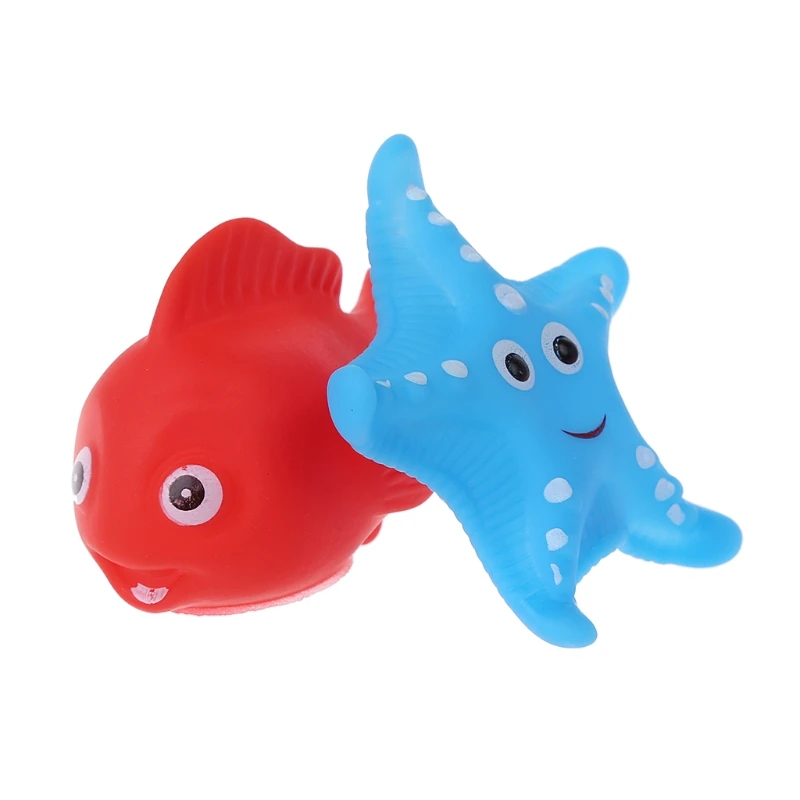 

10PCS/Lot Soft Rubber Float Sqeeze Sound Baby Wash Bath Play Animals Cute Toys