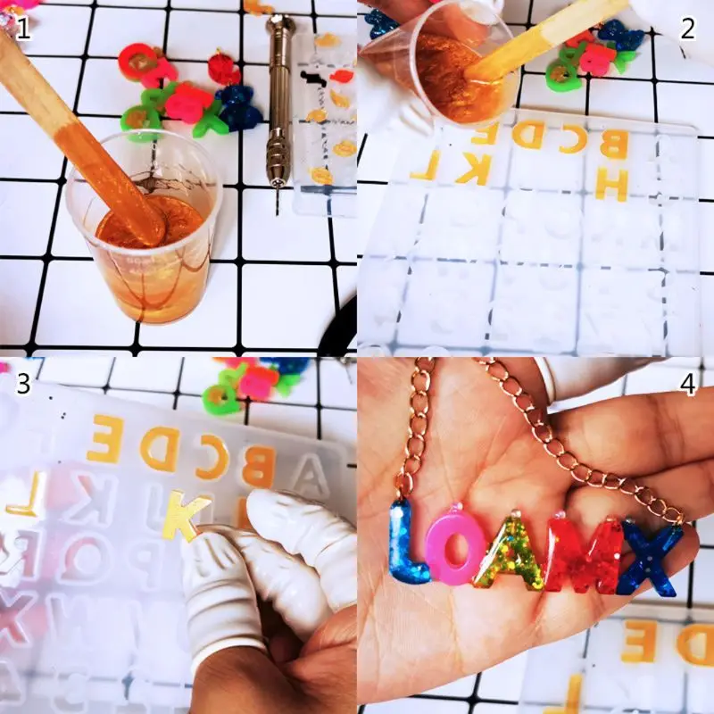 

Letter Alphabet Pendant Silicone Resin Molds Personalized Keychain Jewelry Tools jewelry DIY lover