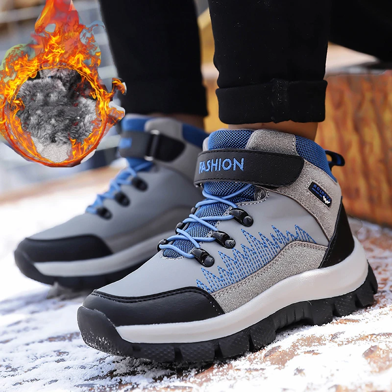 Водонепроницаемая зимняя туристическая обувь для мальчиков кроссовки детей