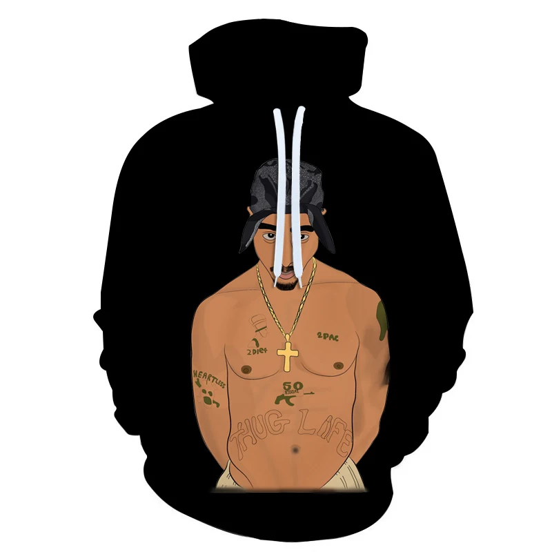 Мужские/женские толстовки, толстовка с длинным рукавом, 3D принт, 2pac, толстовки в стиле хип-хоп, пуловер с капюшоном, топы размера плюс S-6XL - Цвет: W5087