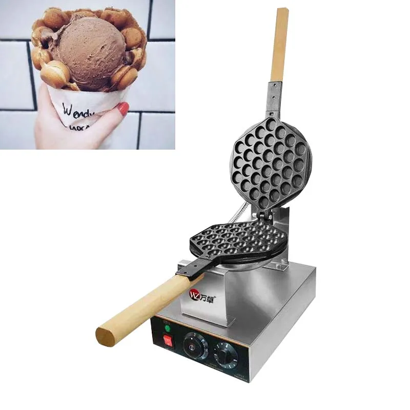 

220V Commercial Electric Egg Bubble Waffle Maker Machine Eggettes Puff Cake Iron Maker Machine Bubble Egg Cake Oven