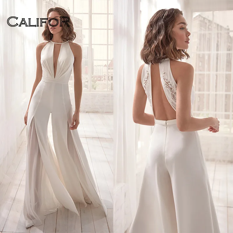 

Комбинезон CALIFOR женский с V-образным вырезом и завышенной талией