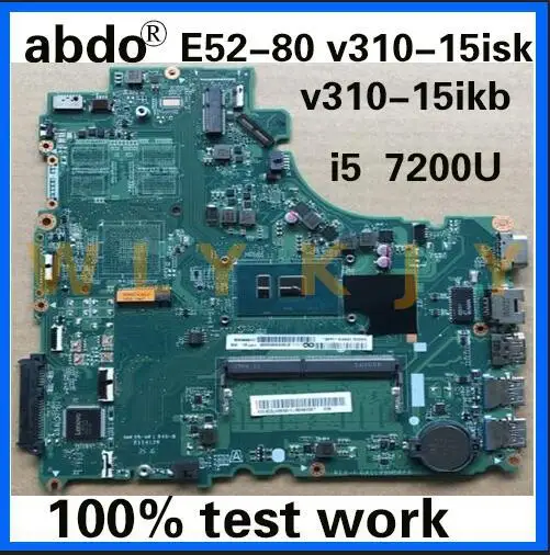 DA0LV6MB6F0 подходит для Lenovo E52 80 V310 15ISK 15IKB материнская плата ноутбука CPU i5 7200 DDR4 4G RAM 100%