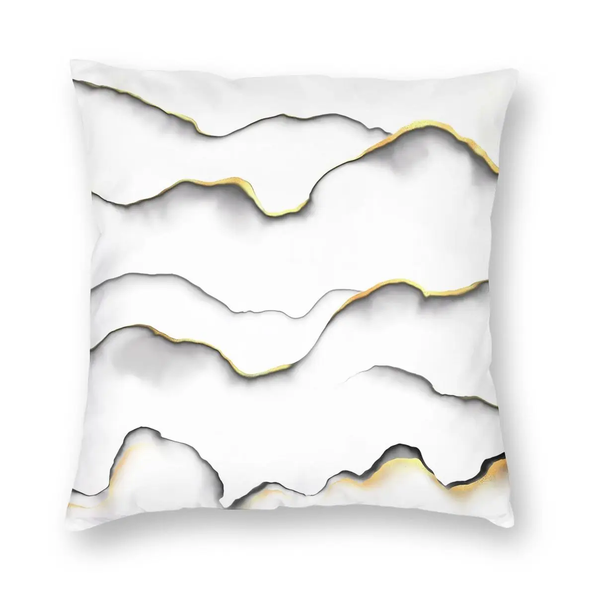 

Abstract Golden Ink Square Pillow Case Polyester Cushions for Sofa Modern Pattern Customized Pillowcover Home Decor