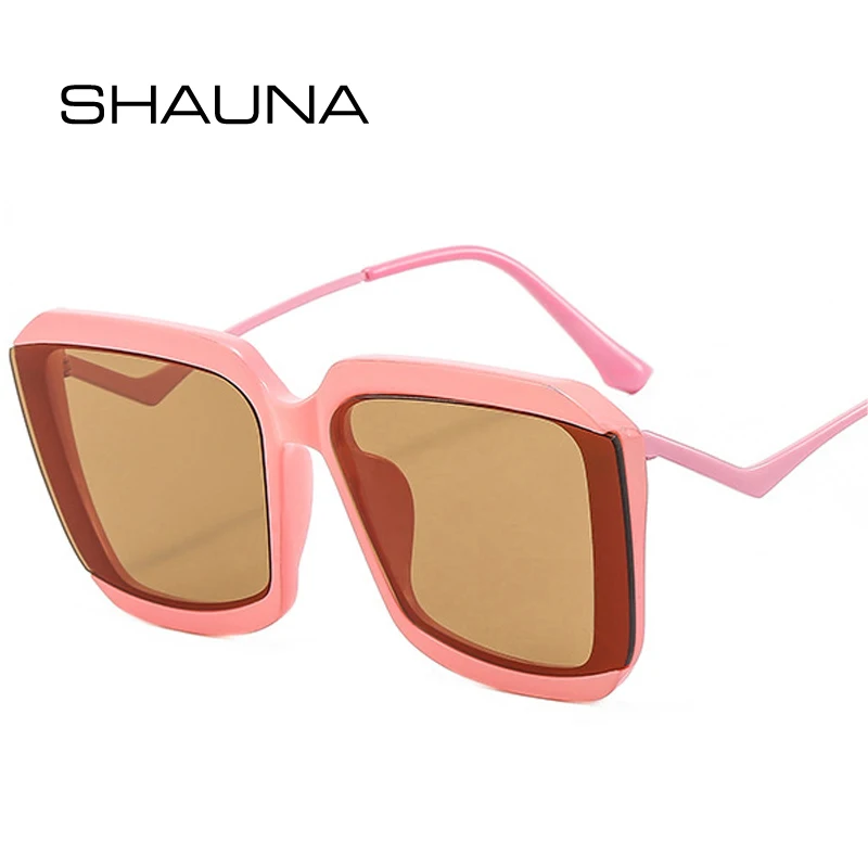 

Женские и мужские квадратные очки SHAUNA, уникальные солнцезащитные очки с градиентными металлическими дужками и цветными линзами UV400 в стиле ретро