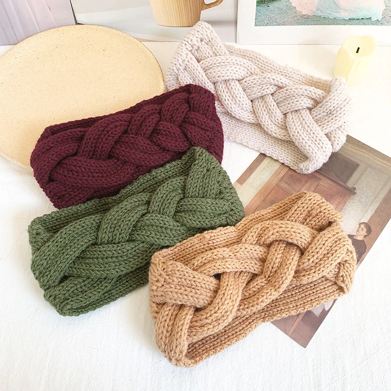 Повязка для головы с бантом вязаная из шерсти | Красота и здоровье