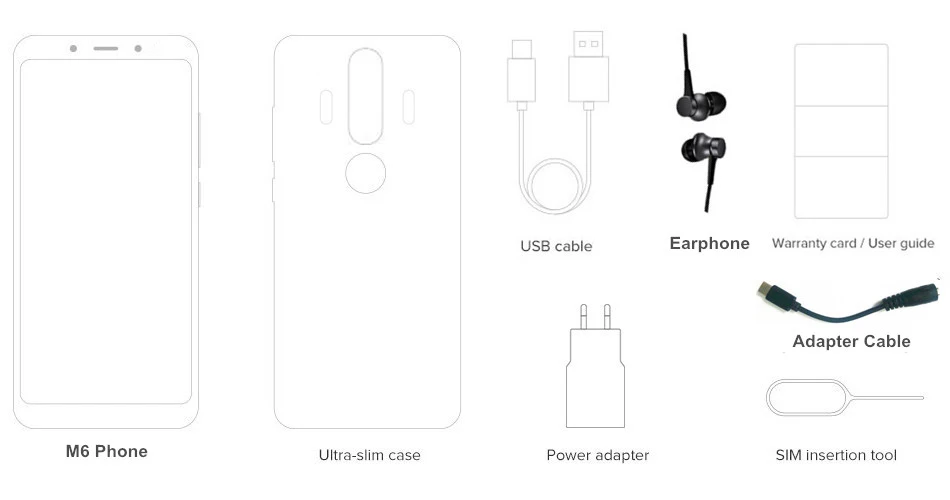Jeasung Pulada M6 5,9 дюймов 4G LTE смартфон 6+ 128 ГБ MT6757 Восьмиядерный Android 8,0 мобильный телефон с usb-кабелем для зарядки