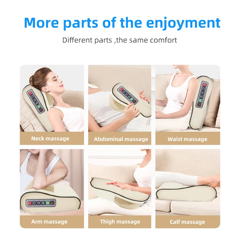 

Electric Massage Infrared Heating Pillow Neck Shoulder Back Head Body Muscle Multi Relaxation Shiatsu Relief Pain Device