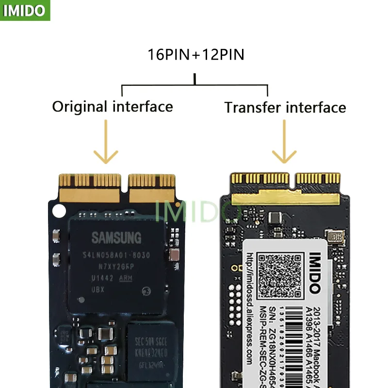 Новый 128 ГБ-1 ТБ твердотельный накопитель (SSD жесткий диск для ноутбука Macbook Air A1465