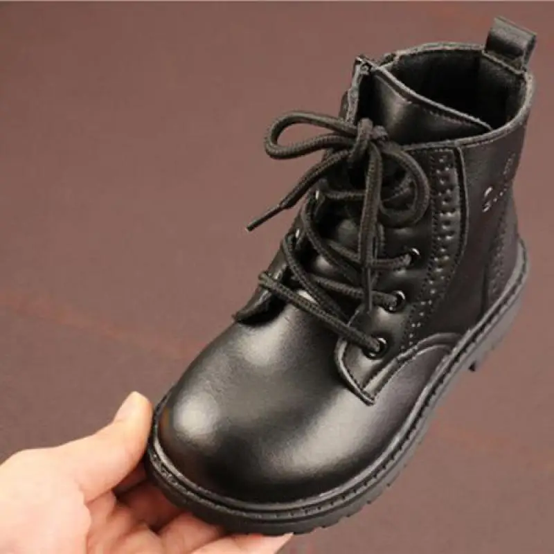 Детские ботинки зимние Martin для мальчиков и девочек детские кожаные детей модная