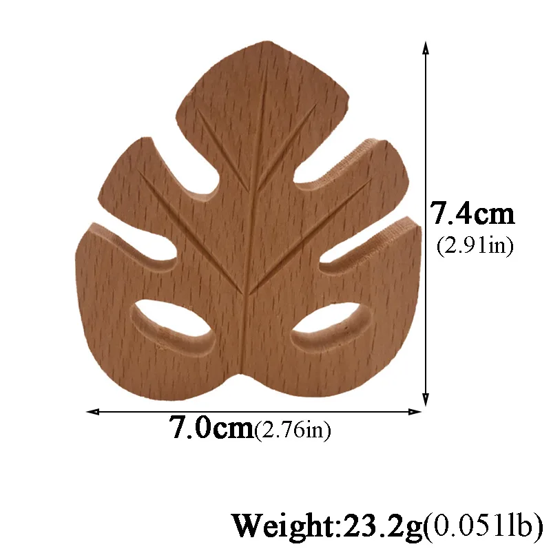 

New Baby Wooden Teethers Leaves Shape Latex Free Beech Wooden Baby Teethers Toys DIY Pendants For Making Necklace Baby Gifts