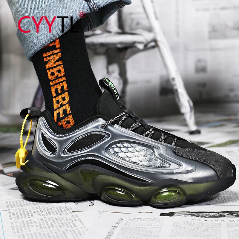 

CYYTL Youth Increased Casual Shoes for Men Walking Trail Sneakers Running Lace up Sport Footwear Slip Resistant Work Tennis