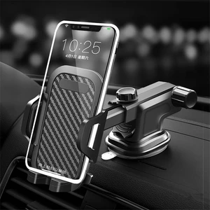 2020 new long arm sucker gravity car mobile phone holder stand universal dashboard clip support for iphone 11 pro accessories free global shipping