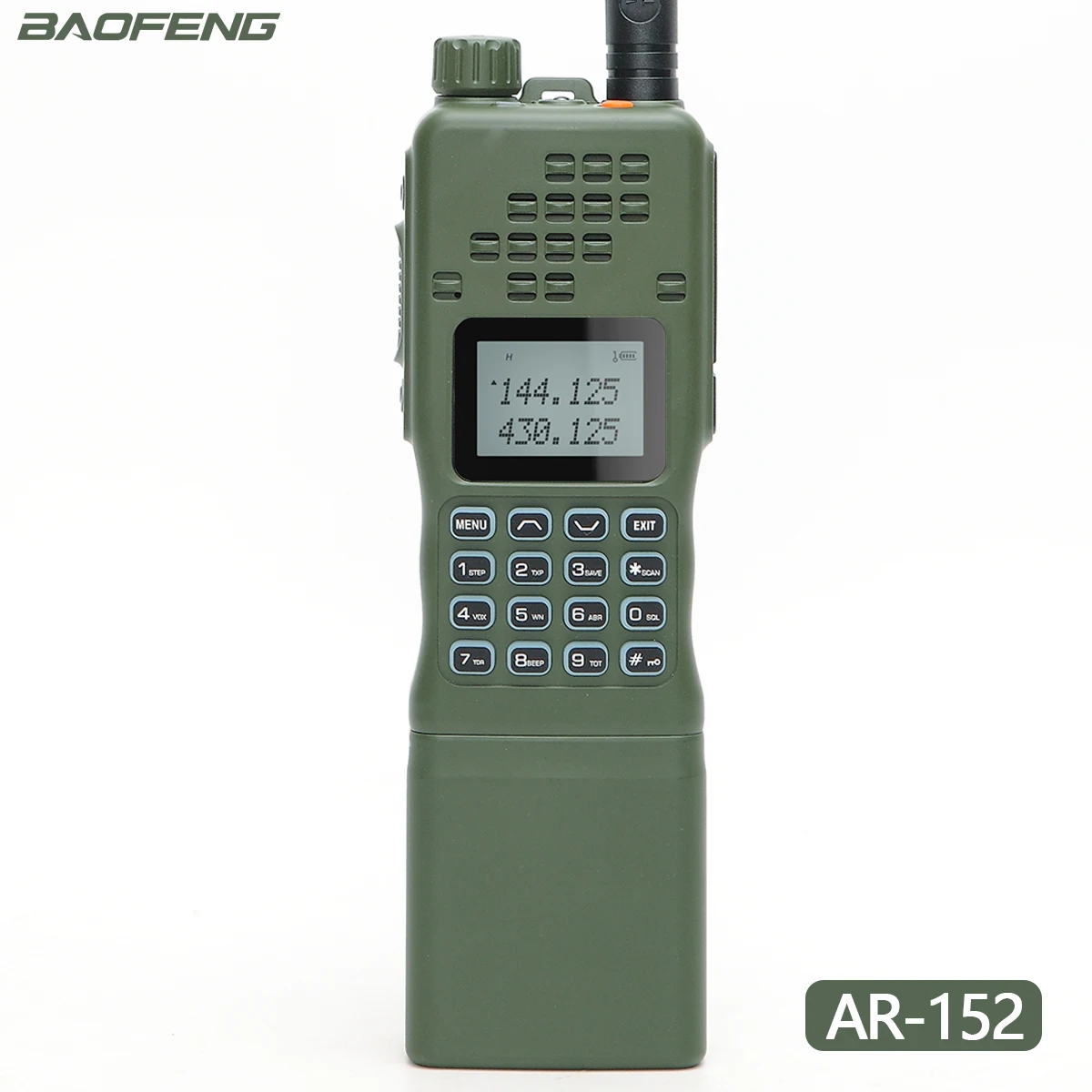 Мощная тактическая рация Baofeng AR-152 15 Вт с аккумулятором 12000 мАч двухдиапазонный
