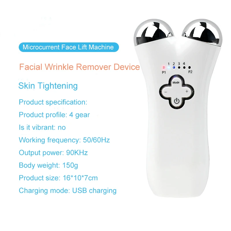 Аппарат для подтяжки кожи лица омоложения шеи спа зарядка через USB био-микротока |