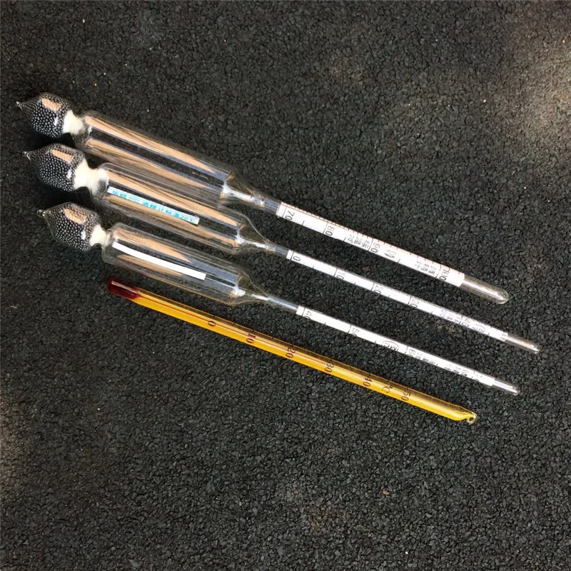 4 PCS Hydrometer Alcoholmeter Set 0 to 100% Alcohol Meter Tester+Thermometer Wine Vintage Concentration Tool | Инструменты