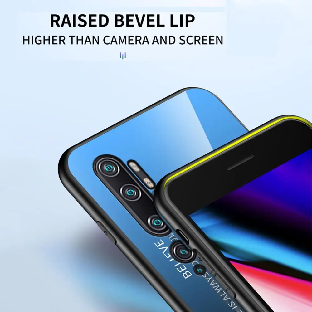 For xiaomi mi cc9 pro Case Shockproof Back Cover Gradient Tempered Glass for Xiaomi Mi Note 10 Global Pro case |