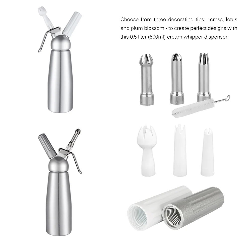 500 мл дозатор для взбитых сливок из нержавеющей стали кухонный комплект крем