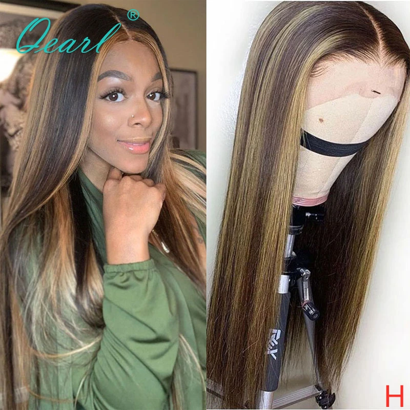 Прямые парики на кружеве бесклеевые человеческие волосы с эффектом омбре 13x4/13x6