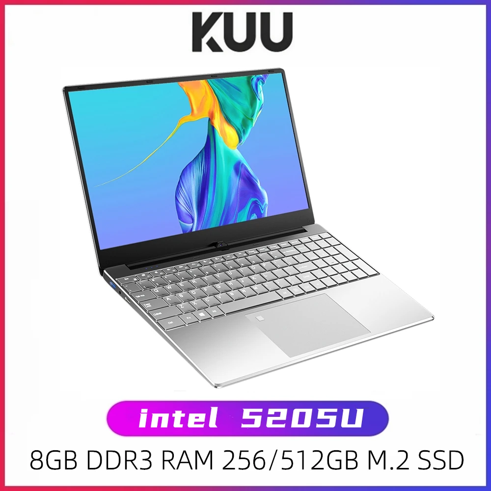 KUU A9SP 15 6 дюймов для Intel 5205U 1 90 GHz офисный ноутбук 256GB SSD IPS экран клавиатура подсветка