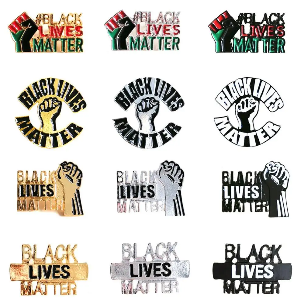 Черная брошь Lives Matter значок I Can't Breathe Pin отворот женская мужская пудель кулак