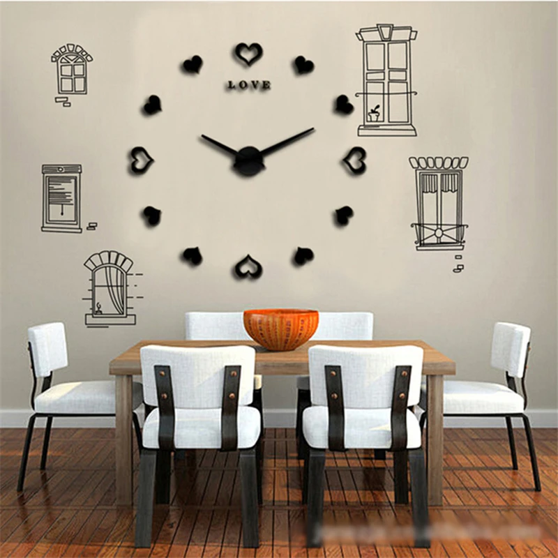 Новые кварцевые настенные часы в стиле любви модные 3D настоящие большие