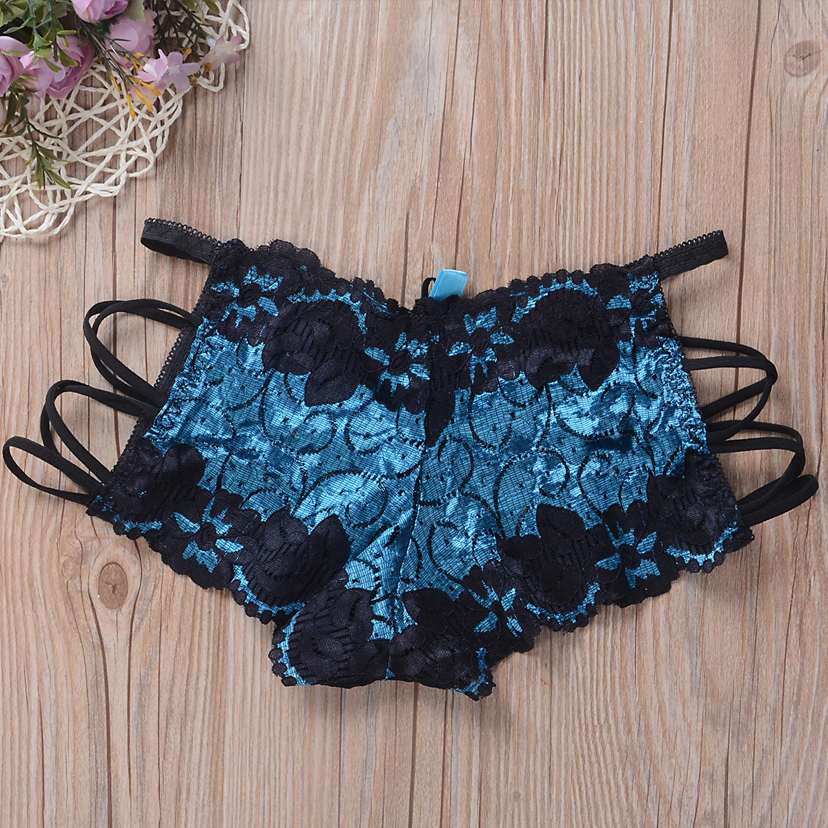 Женские сексуальные кружевные трусы боксеры с цветочным принтом бандажные