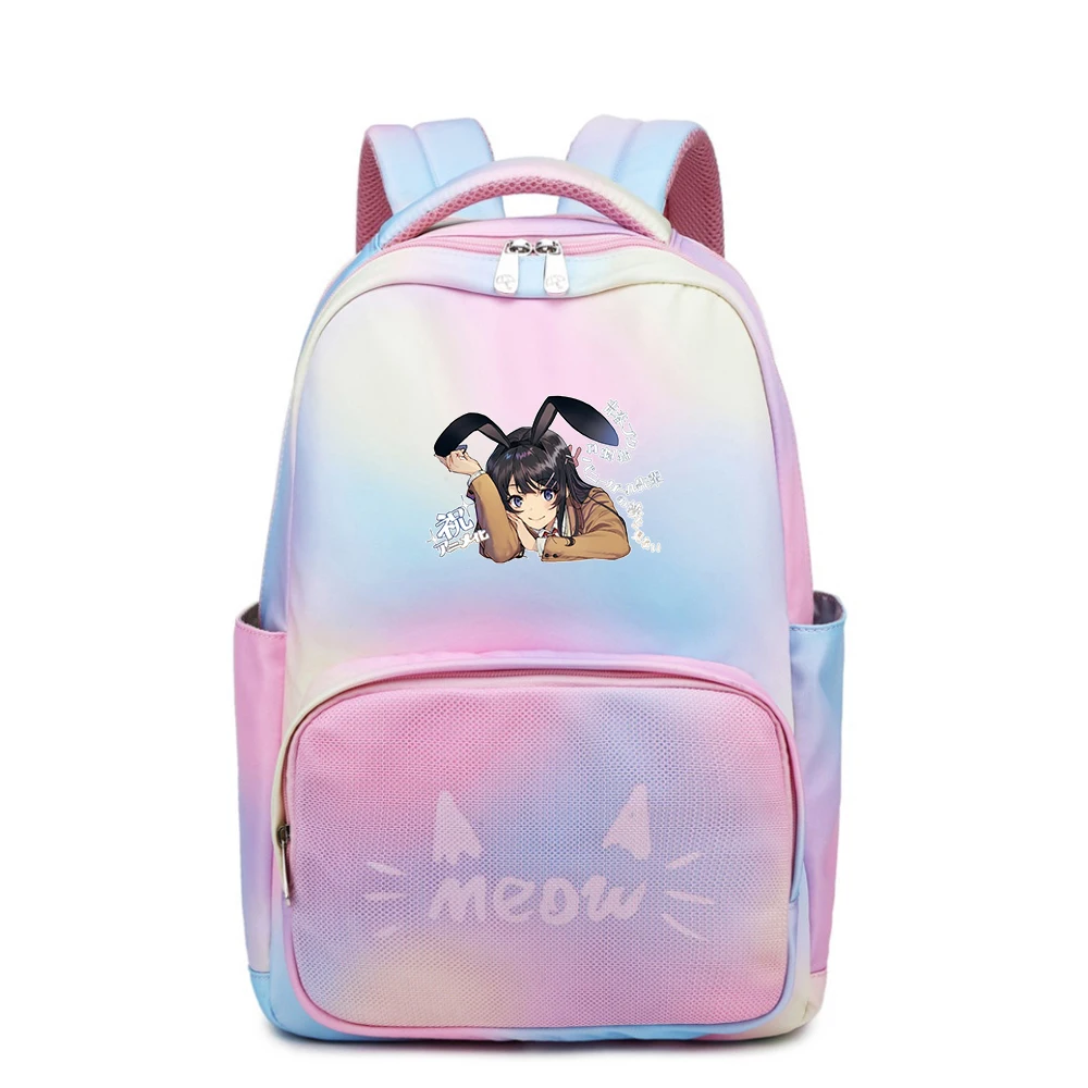 Женский рюкзак с кошкой Rascal Does Dream милый розовый школьный кроликом для девочек